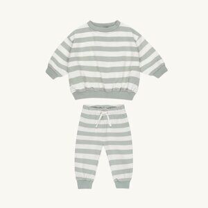 NWT - Quincy Mae sage stripes sweat set
